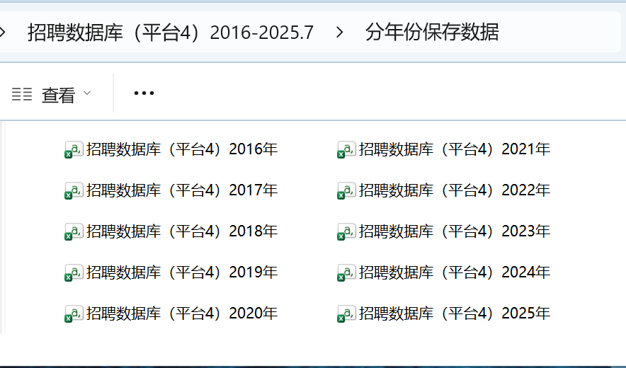 智联招聘数据库-分年份版